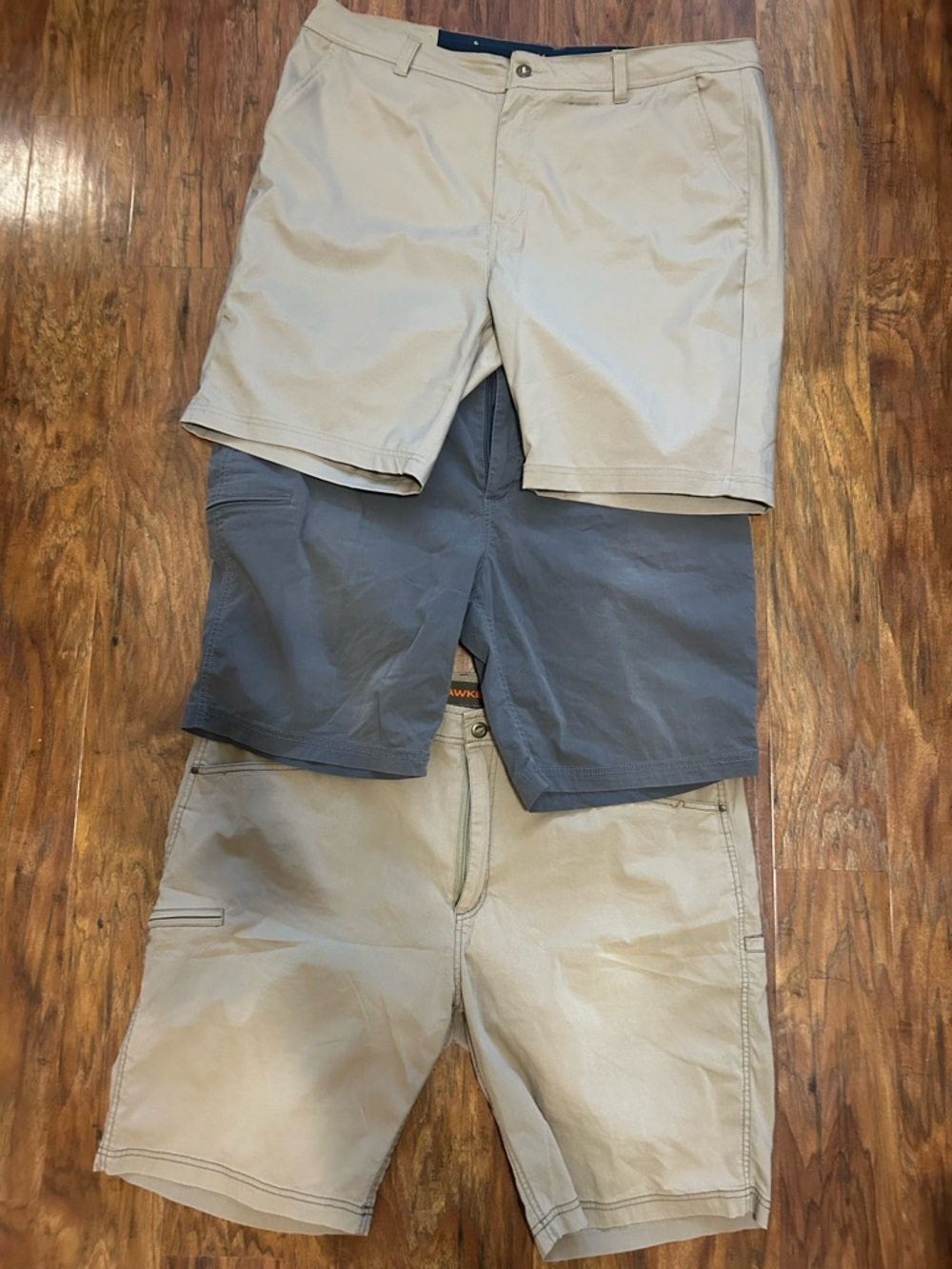 Black and Charcoal Flat Front Men's Shorts Bundle of Three summer